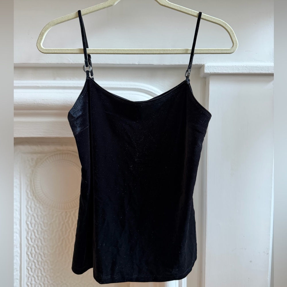 Elie Tahari Black Sparkle Slip Cami with Adjustable Straps